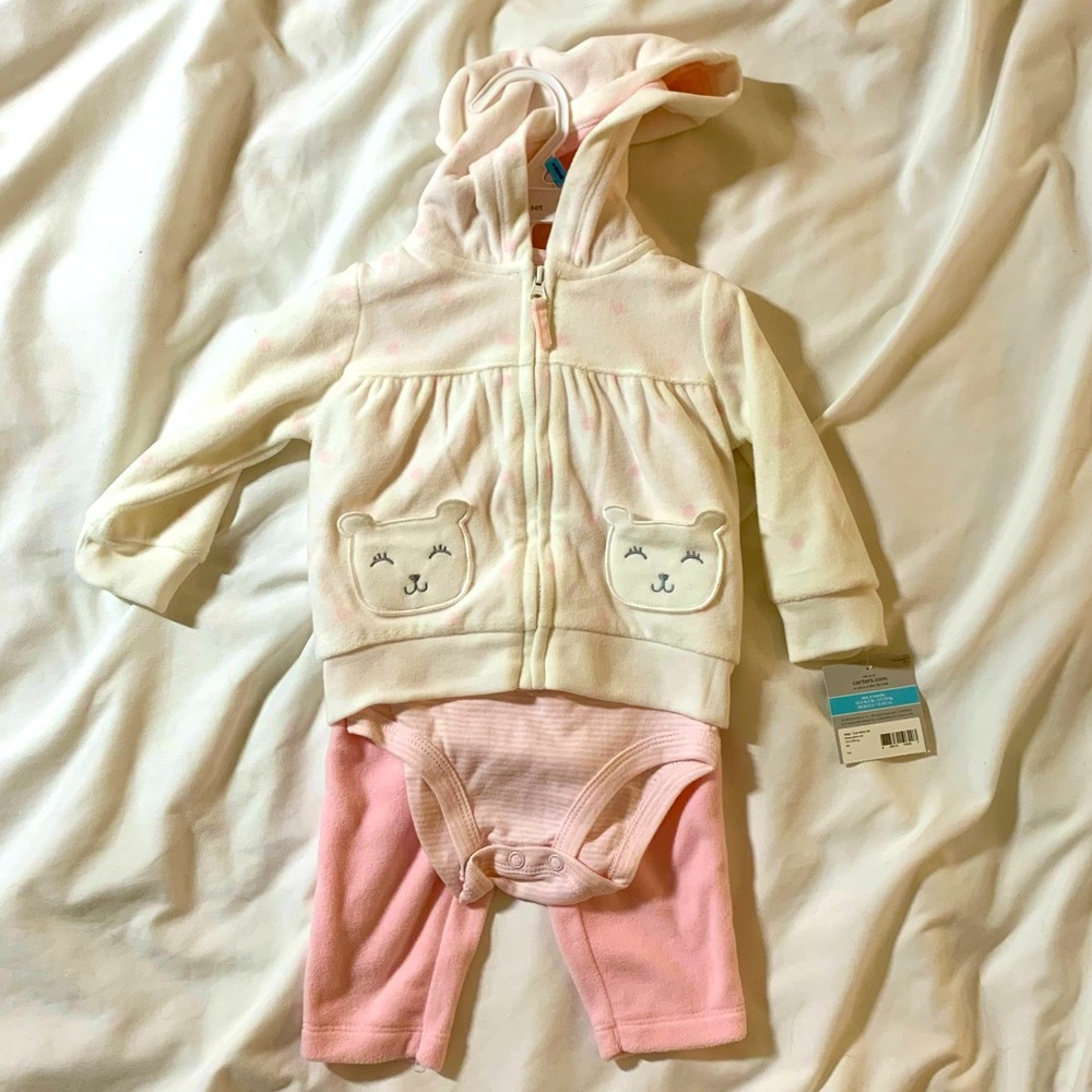 [3/$20] 🎀Cozy 3-piece Set of Hoodie, Onesie and Pants - Picture 3 of 3